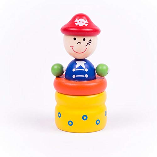 Brink Holzspielzeug bunte Milchzahndose Piraten-Motiv (roter Hut) von Brink Holzspielzeug