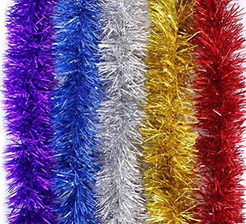 Brinny 10 Stück 2m Weihnachten Lametta Girlande Twist Glänzend Metallisch Weihnachtsbaum Schmuck Hängende Dekoration für Kranz Hochzeit Geburtstag Party Festival - Mehrfarbig Brinny 10 Stück 2m Weihnachten Lametta Girlande Twist Glänzend Metallisch Weihnachtsbaum Schmuck Hängende Dekoration für Kranz Hochzeit Geburtstag Party Festival - Mehrfarbig von Brinny