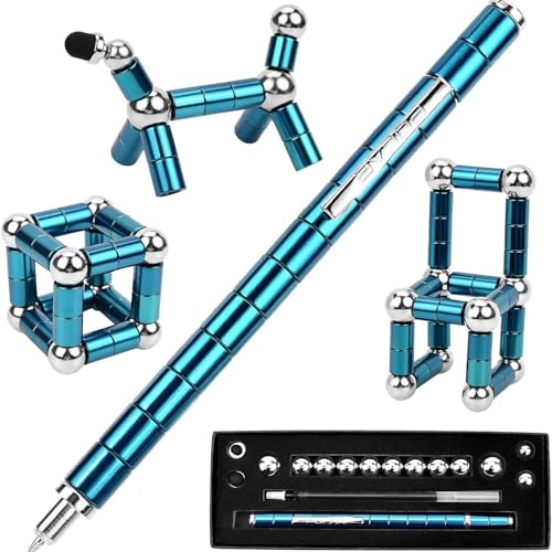 Magnetisches Fingerspielzeug Magnet Fidget Pen Magnetischer Kugelschreiber Stift Lustig Multifunktions Magnetstift Stressabbau Druckkugelschreiber Geschenke für Männer Frauen Kinder (Blau) von Brinny