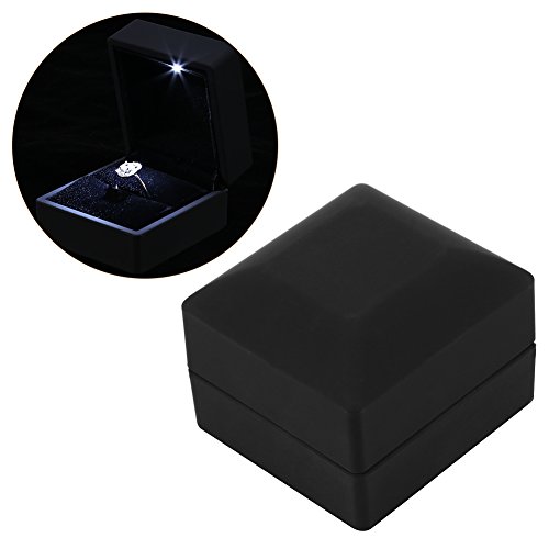 4 Arten LED Beleuchtete Ring / Anhänger / Armband / Halskette Schmuck Vitrine Geschenk Aufbewahrungsbox(#1) von Brino