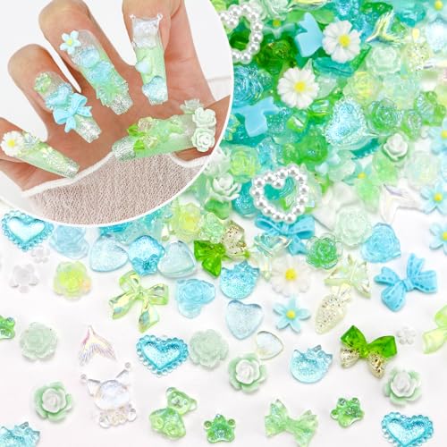 Briskbloom 3D-Nagelanhänger, Frühlingsblumen-Bogen-Anhänger für Nageldekoration, flache Rückseite, Kawaii-Y2K, Herz-Stern-Anhänger für Nägel, Bastelarbeiten, Kunstharz, 320 Stück Briskbloom 3D-Nagelanhänger, Frühlingsblumen-Bogen-Anhänger für Nageldekoration, flache Rückseite, Kawaii-Y2K, Herz-Stern-Anhänger für Nägel, Bastelarbeiten, Kunstharz, 320 Stück von Briskbloom