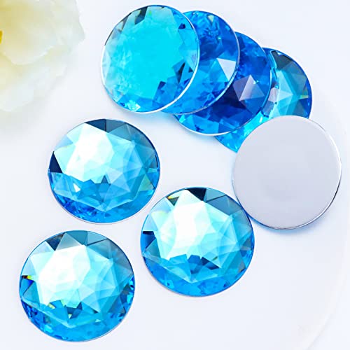 Briskbloom 40 mm große, flache Rückseite, Strasssteine, 8 Stück, Aquamarin/Seeblau, runde Acryl-Edelsteine für Handwerk, Cosplay, Kostüm, Schmuckherstellung, DIY Diamantsteine Briskbloom 40 mm große, flache Rückseite, Strasssteine, 8 Stück, Aquamarin/Seeblau, runde Acryl-Edelsteine für Handwerk, Cosplay, Kostüm, Schmuckherstellung, DIY Diamantsteine von Briskbloom
