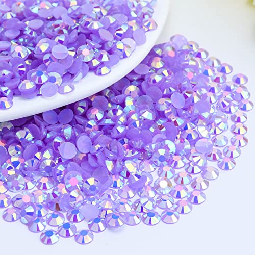 Briskbloom Harz-Strasssteine mit flacher Rückseite, 5 mm, Hellviolett/Violett, AB-Farbe, flache Rückseite, für Tassen, Flaschen, Becher, Basteldekoration, lose glitzernde Diamantsteine, 2000 Stück von Briskbloom