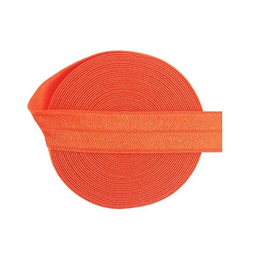 Bristlegrass Elastan-Band für Haargummis, Stirnband, Kleid, DIY, Nähen, einfarbig, Nähspitze, Herbstorange (12 m, 12 m, 12 m, 12 m) von Bristlegrass