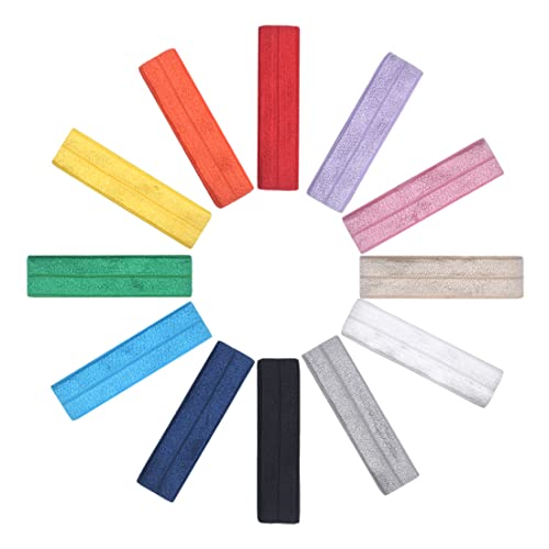 Bristlegrass Glänzendes, umklappbares Gummiband, 1,9 cm Foe Spandex-Band für Haargummis, Stirnband, Kleid, DIY, Nähborte (Kombination D-3/4 Zoll x 24 Meter) von Bristlegrass