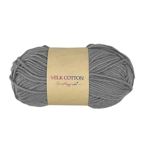 Bristlegrass Metallgraues Garn, Babygarn zum Häkeln, weiche Baumwolle, weich, Häkeln und Stricken, 100 % Acrylgarn, Baumwollgarn für Geschirrtücher, 15 x 1,2 g (300 g) / 6 x 115 m (630 m) von Bristlegrass