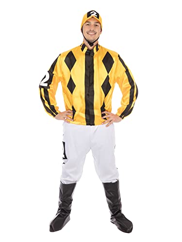 Bristol Novelty AF128XL Jockey, Größe XL, Men, White, Yellow, Black von Bristol Novelty
