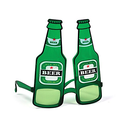 Bristol Novelty BA278 Bierflasche Brille, Cartoon, grün, Einheitsgröße von Bristol Novelty