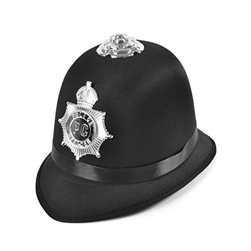 Bristol Novelty BH660 Helm für Bobby/ENGL. Polizist, Satinstoff, Unisex, für Erwachsene, Einheitsgröße Halloween, Schwarz Bristol Novelty BH660 Helm für Bobby/ENGL. Polizist, Satinstoff, Unisex, für Erwachsene, Einheitsgröße Halloween, Schwarz von Bristol Novelty