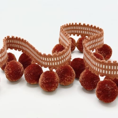 40 mm Pompon-Fransen Terrakotta auf 12,5 m Karte von British Trimmings
