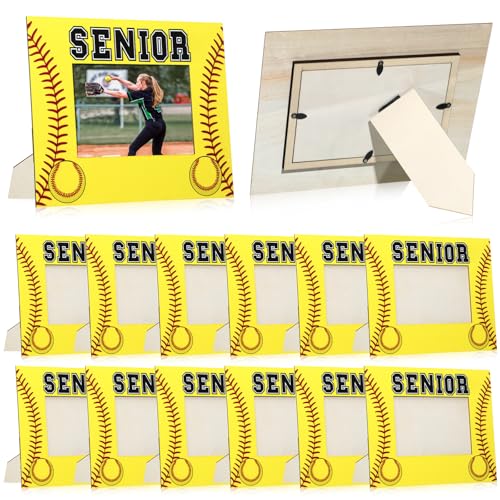 Briwooody Softball-Bilderrahmen für Senioren-Nacht-Geschenke, Softball-Bilderrahmen für 10 x 15 cm große Fotos, 2025 Senioren-Nachtsport, Holz-Bilderrahmen für Team-Trainer, Abschlussfeier, Geschenk von Briwooody