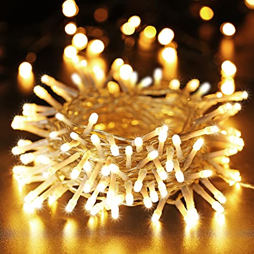 100 LED Lichterkette Außen Batterie, BrizLabs Warmweiß Weihnachtsbeleuchtung Innen 8 Modi Wasserdicht mit Timer für Zimmer Weihnachten Party Hochzeit Beleuchtung Deko, Durchsichtigen Kabeln 100 LED Lichterkette Außen Batterie, BrizLabs Warmweiß Weihnachtsbeleuchtung Innen 8 Modi Wasserdicht mit Timer für Zimmer Weihnachten Party Hochzeit Beleuchtung Deko, Durchsichtigen Kabeln von BrizLabs