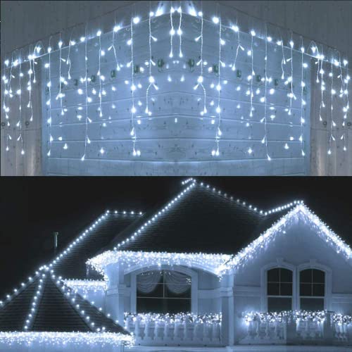 BrizLabs Eisregen Weihnachtslichterkette Außen, 480 LED Weiss Eiszapfen Lichterkette Innen Weihnachten Lichtervorhang 8 Modi Wasserdicht Außenbeleuchtung für Tannenbaum Balkon Garten Party Hochzeit BrizLabs Eisregen Weihnachtslichterkette Außen, 480 LED Weiss Eiszapfen Lichterkette Innen Weihnachten Lichtervorhang 8 Modi Wasserdicht Außenbeleuchtung für Tannenbaum Balkon Garten Party Hochzeit von BrizLabs
