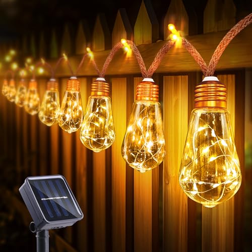 BrizLabs Solar Lichterkette Aussen mit 16 Glühbirnen, 8.2M LED Solar Lichterketten Garten Solarlichterkette Außen Wetterfest 8 Modi Vintage Hanfseil Deko für Balkon Camp Hof Hochzeit Party, Warmweiß BrizLabs Solar Lichterkette Aussen mit 16 Glühbirnen, 8.2M LED Solar Lichterketten Garten Solarlichterkette Außen Wetterfest 8 Modi Vintage Hanfseil Deko für Balkon Camp Hof Hochzeit Party, Warmweiß von BrizLabs