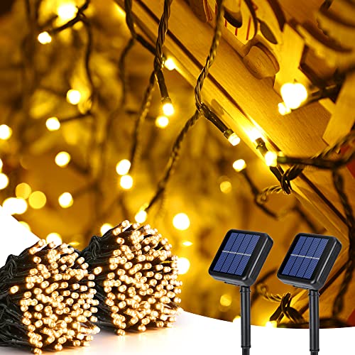 BrizLabs Solar Weihnachtsbeleuchtung Aussen, 2 Stück 22M 200 LED Solar Lichterkette Außen 8 Modi Wasserdicht Solarlichterkette für Weihnachten Garten Balkon Yard Haus Hochzeit Party Deko, Warmweiß BrizLabs Solar Weihnachtsbeleuchtung Aussen, 2 Stück 22M 200 LED Solar Lichterkette Außen 8 Modi Wasserdicht Solarlichterkette für Weihnachten Garten Balkon Yard Haus Hochzeit Party Deko, Warmweiß von BrizLabs