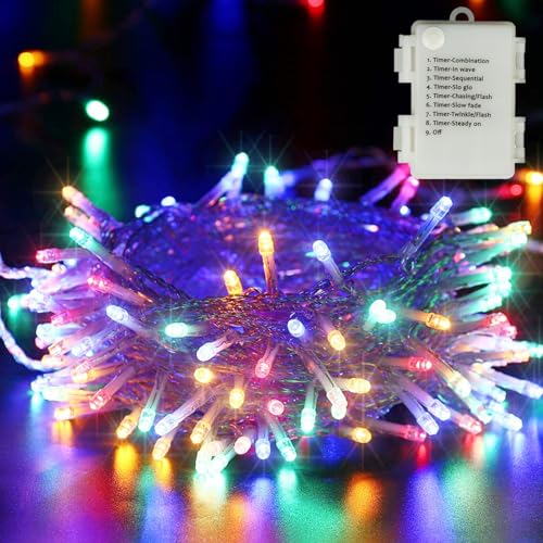 BrizLabs Weihnachtsbeleuchtung Aussen, 20M 200 LED Weihnachtsbaum Lichterkette Innen Batterienbetriebe 8 Modi Wasserdicht Außen Beleuchtung für Hause Schlafzimmer Bäume Garten Party Geburtstag, Bunt BrizLabs Weihnachtsbeleuchtung Aussen, 20M 200 LED Weihnachtsbaum Lichterkette Innen Batterienbetriebe 8 Modi Wasserdicht Außen Beleuchtung für Hause Schlafzimmer Bäume Garten Party Geburtstag, Bunt von BrizLabs