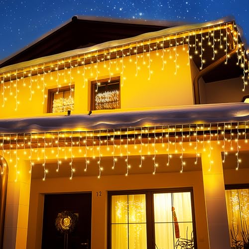 BrizLabs Weihnachtsdeko Eisregen Lichterkette, 1000 LED Weihnachtsbeleuchtung Außen Strom Eiszapfen Lichtervorhang 8 Modi Wasserdicht für Fenster Dach Garten Balkon Terrasse Party Hochzeit, Warmweiß BrizLabs Weihnachtsdeko Eisregen Lichterkette, 1000 LED Weihnachtsbeleuchtung Außen Strom Eiszapfen Lichtervorhang 8 Modi Wasserdicht für Fenster Dach Garten Balkon Terrasse Party Hochzeit, Warmweiß von BrizLabs