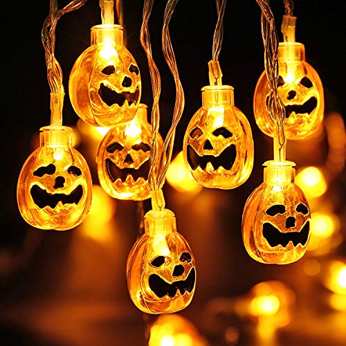 LED Kürbis Lichterkette, BrizLabs 3D Halloween Schnur Lichter 30 LED Karneval Deko Lichterketten Innen Batteriebetrieben Beleuchtung Dekoration für Weihnachten Party Cosplay, Warmweiß LED Kürbis Lichterkette, BrizLabs 3D Halloween Schnur Lichter 30 LED Karneval Deko Lichterketten Innen Batteriebetrieben Beleuchtung Dekoration für Weihnachten Party Cosplay, Warmweiß von BrizLabs
