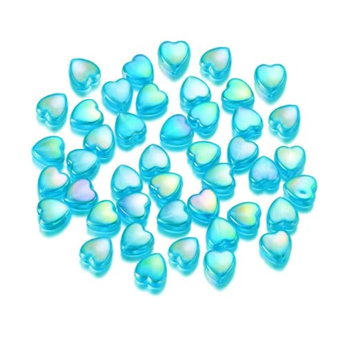 100 Stück lila Herzform Perlen 9 mm (Blau) von BroLuka