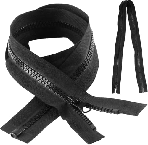 2 Pcs Heavy Duty Zipper, 65cm Waterproof Zip, Open Ended Long Zips for Jackets, Sleeping Bags, Tents (80cm) von BroLuka