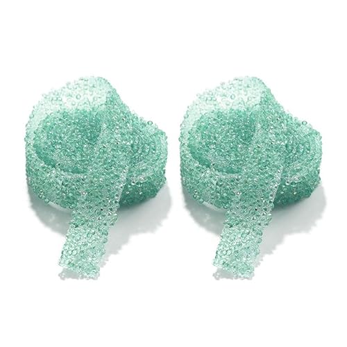 2 Rolls 1 Yard Rhinestone Diamond Ribbons Light Pink 1,2 cm (Grün) von BroLuka