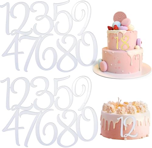 2 Sets mit 0 ~ 9 Zahlen, Happy Birthday Cake Toppers (Gold) von BroLuka