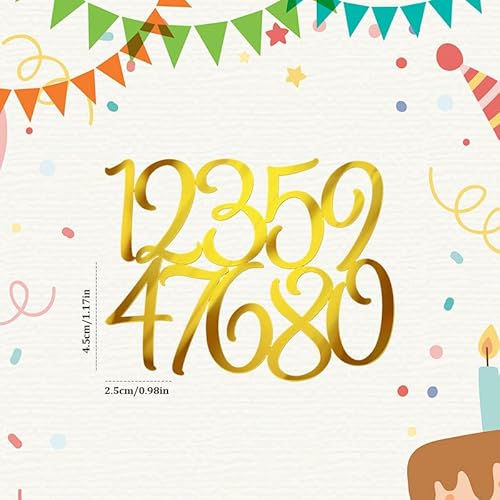 2 Sets mit 0 ~ 9 Zahlen, Happy Birthday Cake Toppers (Rosegold) von BroLuka
