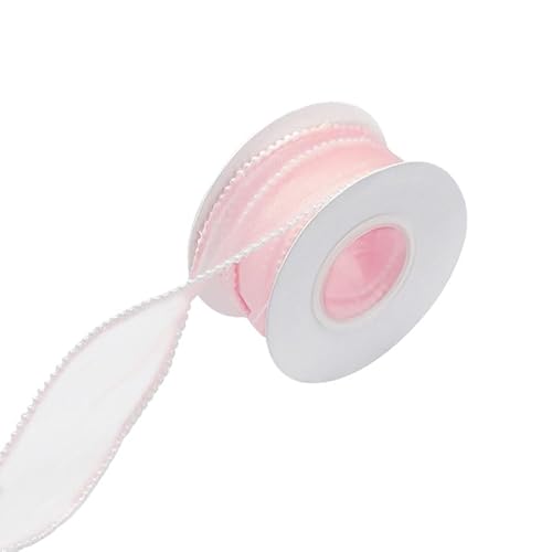 Organzaband, Perlweiß, 4 cm x 4,57 m (5 Yards) – Rolle mit Spule für Blumensträuße, Kränze, DIY, Geschenkverpackung, Hochzeit und Gebäckdekoration von BroLuka