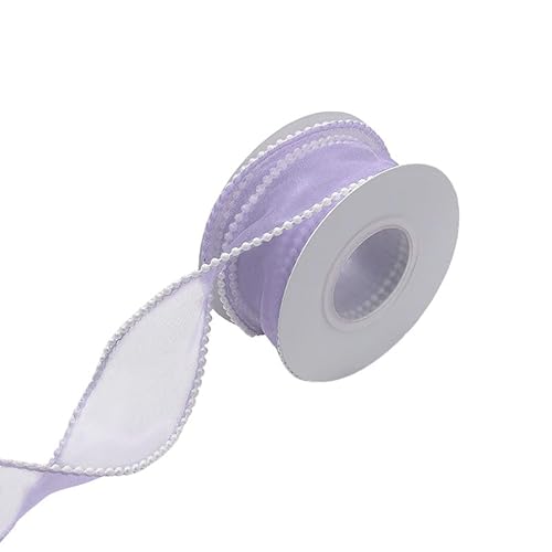 Organzaband, Perlweiß, 4 cm x 4,57 m (5 Yards) – Rolle mit Spule für Blumensträuße, Kränze, DIY, Geschenkverpackung, Hochzeit und Gebäckdekoration von BroLuka