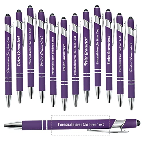 Brocade Creek 12 Stück personalisierter Kugelschreiber mit Namen, weicher schwarzer Kugelschreiber, idealer Stift für Studium, Büro, glattes Schreiben, mittelgroßer schwarzer Tintenstift von Brocade Creek