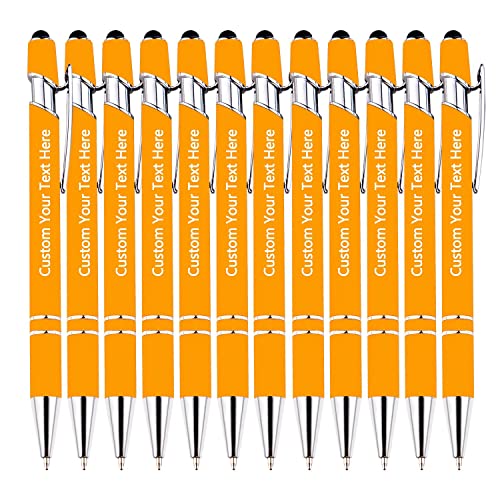 Brocade Creek 12 Stück personalisierter Kugelschreiber mit Namen, weicher schwarzer Kugelschreiber, idealer Stift für Studium, Büro, glattes Schreiben, mittelgroßer schwarzer Tintenstift von Brocade Creek