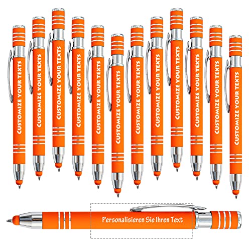 Brocade Creek 12 Individuelle Kugelschreiber mit Firmenname, Schwarze Tinte, Werbekugelschreiber, personalisiert mit Ihrem individuellen Text Touchscreen-Kugelschreiber von Brocade Creek