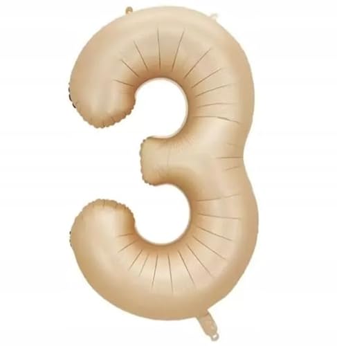 BALLON DIFRA 3 DREI BEGE FOLIE IN STIRM 100CM GEBURTSTAGE von Brokatove
