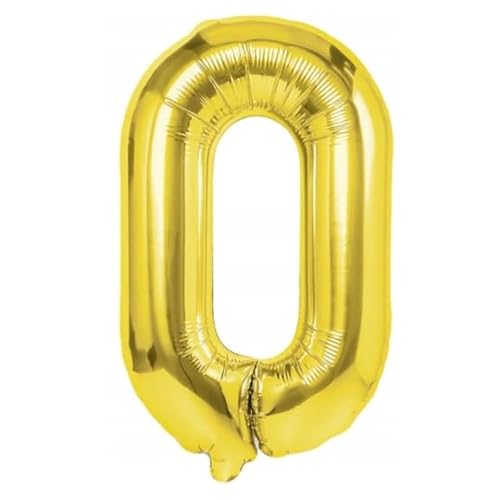 BALON 0 FOLIE GOLD IN STIRM ZERO 100CM HEL SYLWESTER GEBURT von Brokatove