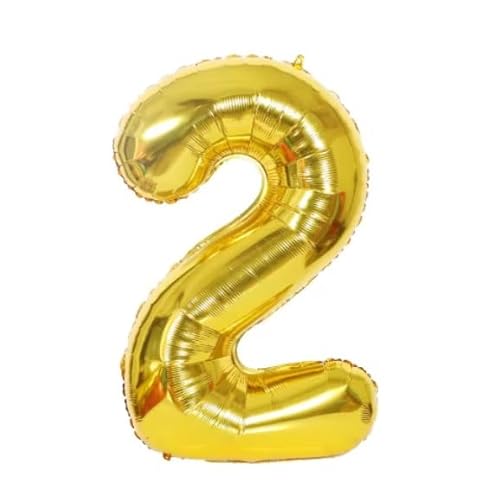 BALON 2 FOLIE GOLD IN STIRM ZWEI 100CM HEL SYLWESTER GEBURT von Brokatove