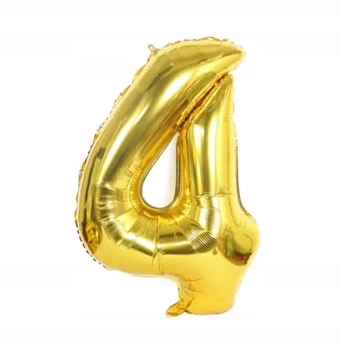 BALON 4 FOLIE GOLD IN STIRM DIRER 100CM HEL SYLWESTER GEBURTSTAG von Brokatove