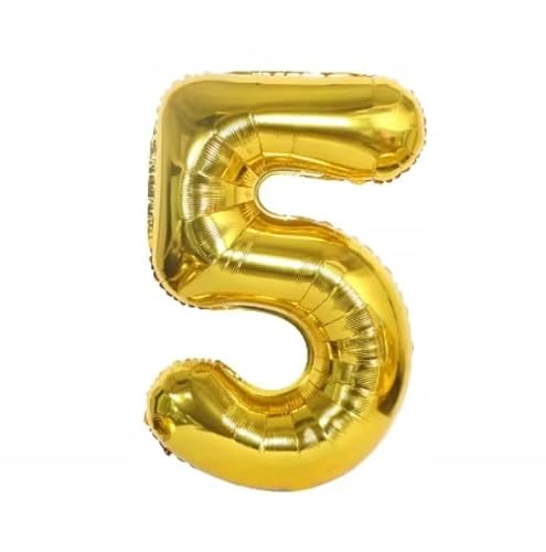 BALON 5 FOLIE GOLD IN STIRM FÜN 100CM HEL SYLWESTER GEBURTSTAG von Brokatove
