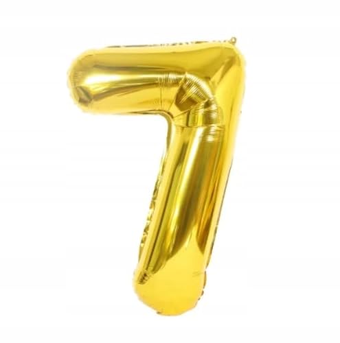 BALON 7 FOLIE GOLD IN STIRM SIEDEM 100CM HEL LUFT GEBURTSTAGE von Brokatove