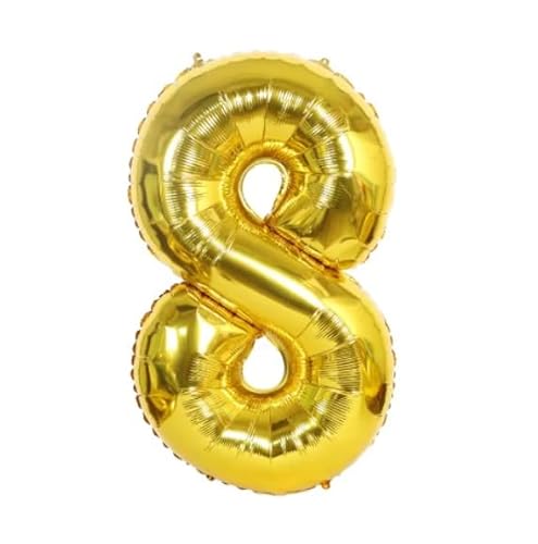 BALON 8 FOLIE GOLD IN STIRM ACHT 100CM HEL LUFT GEBURT von Brokatove