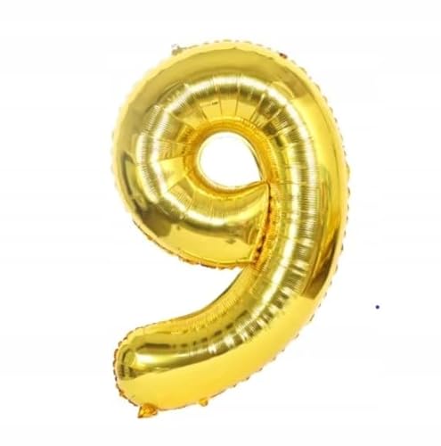BALON 9 FOLIE GOLD IN STIRM JUNGEN 100CM HEL IMPRESE GEBURTSTAGE von Brokatove