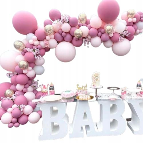 BALONEN DEKORATIONS-GIRLAND ROSE WESELE KOMMON BABY SHOWER von Brokatove