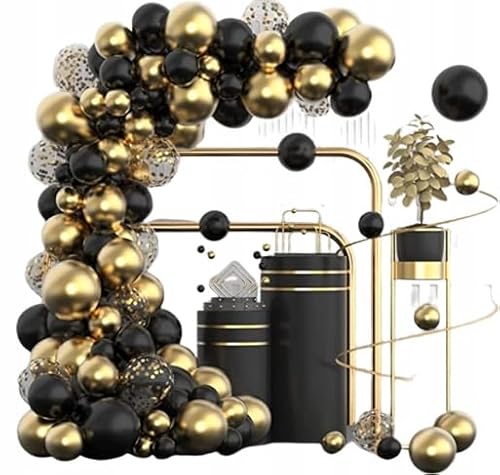 BALONEN GIRLAND BALONEN SCHWARZ GOLD SCHLEIFE XXL 112 von Brokatove