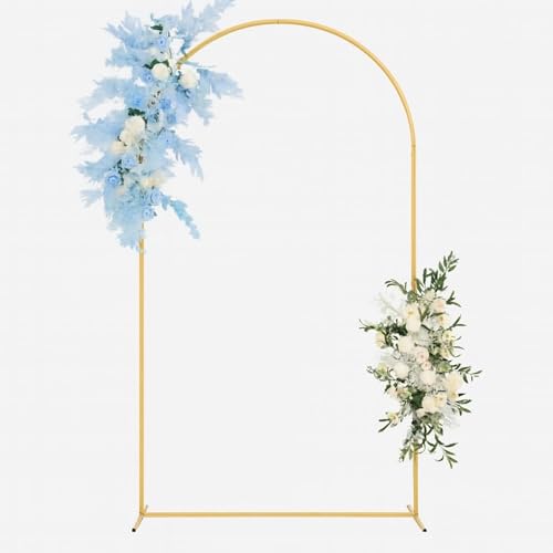 Brokatove Ballonbogen Gold 220×120 cm – Metall Deko-Ständer mit Wassergewichten – Hintergrund für Hochzeit, Geburtstag, Fotoshooting von Brokatove