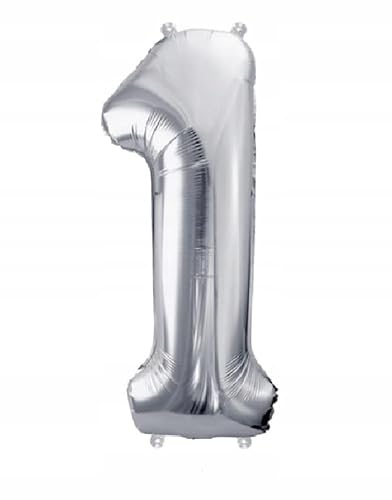 DIFER BALON 1 SILBER FOLIE IN STIRM 100CM GEBURTSTAND von Brokatove