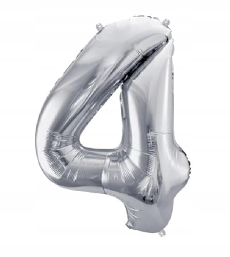 DIFER BALON 4 VIER SILBER FOLIE GROSSE 100CM DEKORATION GEBURTHEIT von Brokatove