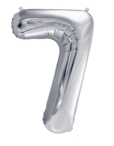 DIFER BALON 7 SIEDE SILBER FOLIE GROSSE 100CM DEKORATION GEBURTSTUNDHEIT von Brokatove