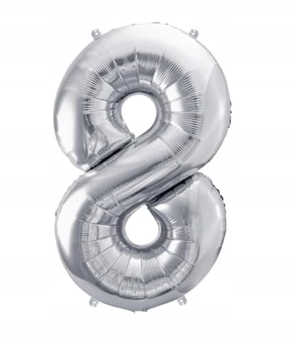 DIFER BALON 8 ACHT SILBER FOLIE GROSSE 100 CM DEKORATION GEBURTZEIT von Brokatove