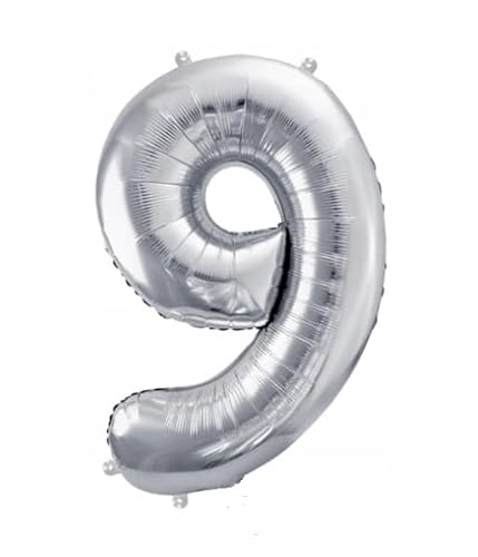 DIFER BALON 9 JUNGEN SILBER FOLIE XXL 100CM DEKORATION GEBURTZEIT von Brokatove
