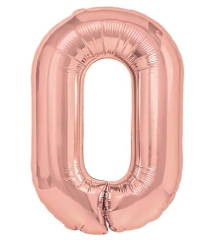 DURCHFLASCHE ZERO 0 ROSA GOLD BALON 100CM GEBURTSTAG von Brokatove
