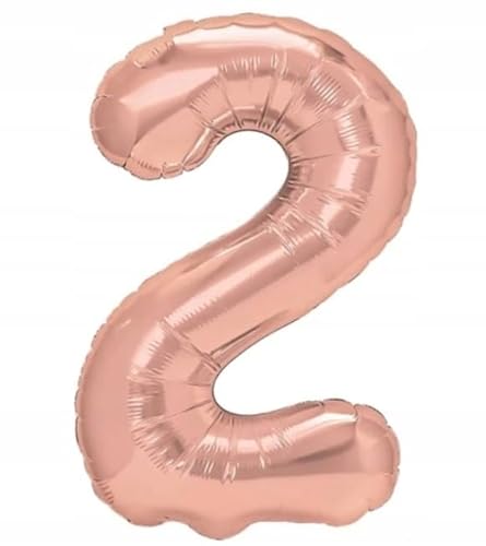 DURCHFOLLBALON ZIRR ZWEI "2" ROSA GOLD BALLON ZWEI 100CM von Brokatove